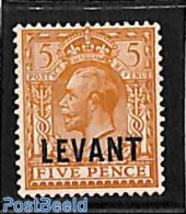 Great Britain 1921 Levant, 5p, Stamp Out Of Set, Unused (hinged) - Unused Stamps