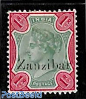 Zanzibar 1895 1R, Stamp Out Of Set, Unused (hinged) - Zanzibar (1963-1968)