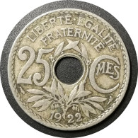 1922 - 25 Centimes Lindauer Non Souligné, Cupronickel - France [KM#867a] - 25 Centimes