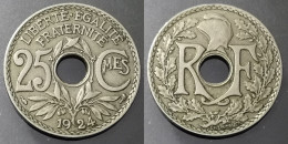 Monnaie France - 1924 - 25 Centimes Lindauer Non Souligné, Cupronickel - 25 Centimes