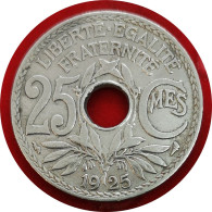 1925 - 25 Centimes Lindauer Non Souligné, Cupronickel - France [KM#867a] - 25 Centimes