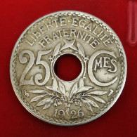 1926 - 25 Centimes Lindauer Non Souligné, Cupronickel - France [KM#867a] - 25 Centimes