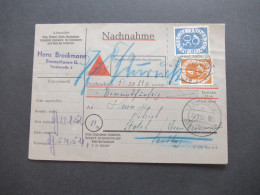 BRD 1952 Posthorn Mi.Nr.124 Und Nr.132 MiF Nachnahme Zahlkarte / Vermerk Zurück / Bremerhaven - Stotel - Cartas & Documentos