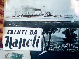 VEDUTE NAPOLI  NAVE  SHIP CRUISER PIROSCAFO  AUGUSTUS  VB1959  JT6669 - Portici