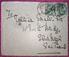 Br India King Edward Half Anna Used On Cover, Sea Post Office Postmark As Scan - 1902-11 King Edward VII