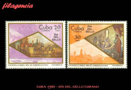 CUBA MINT. 1985-10 DÍA DEL SELLO CUBANO. PINTURA MURAL MINISTERIO DE COMUNICACIONES - Unused Stamps