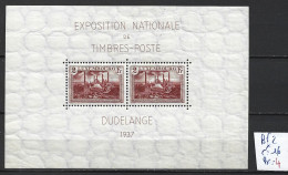 LUXEMBOURG BF 2 * Côte 16 € - Blocks & Sheetlets & Panes