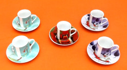 6 Tasses / Soucoupes à Café  Décor De Roses Porcelaine Fine - Sonstige & Ohne Zuordnung