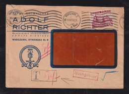 Poland 1938 Cover Postage Due WARSZAWA X Germany Richter Techniczne Advertising - Cartas & Documentos