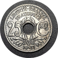 1931 - 25 Centimes Lindauer Non Souligné, Cupronickel - France [KM#867a] - 25 Centimes