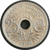 1932 - 25 Centimes Lindauer Non Souligné, Cupronickel - France [KM#867a] - 25 Centimes