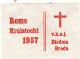 Dutch Matchbox Label, Breda - North Brabant, Roma Kruistocht 1957, V. K. A. J. Bisdom, Holland, Netherlands - Boites D'allumettes - Etiquettes