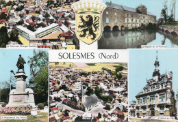 (59) SOLESMES Multi Vues Groupe Scolaire Monument Au Mort ( Nord ) - Solesmes