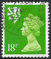 GREAT BRITAIN Scotland 1991 QEII 18p Bright Green Machin 14 Perf SGS60 Used - Scozia
