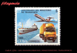 CUBA MINT. 1986-22 XXV ANIVERSARIO DEL MINISTERIO DEL TRANSPORTE - Unused Stamps