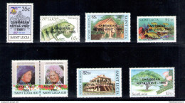 1985 ST. Lucia - Visita Elisabetta II Nei Caraibi - Serie Di 8 Valori - Yvert Tellier N . 783-90 - Il 790 Ha Una Bella V - Autres & Non Classés