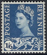 GREAT BRITAIN Wales 1967 QEII 1/6 Grey-Blue SGW6 MH - Galles