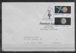 USA  Lettre  1992 San Diego Voile America S Cup Planete - Vela