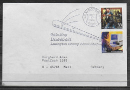 USA  Lettre 2000 Lexington  Base Ball  Mur De Berlin Ordinateur - Béisbol