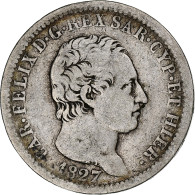 États Italiens, SARDINIA, Carlo Felice, Lira, 1827, Turin, Argent, TB, KM:121.1 - Piemonte-Sardinië- Italiaanse Savoie