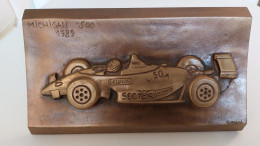 Plaque Commémorative De " Michigan 500 1989 " Concurrent G. DACCO Par G. MAGGI Aviométal - Automobile - F1