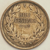 Chile - 10 Centavos 1899, KM# 156.2, Silver (#3421) - Cile