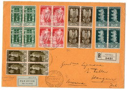 1937 Raccomandata Venezia Per La Svizzera 5 Quartine Augusto - Airmail