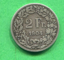 1904  2 Francs B ( BERN) -  Pièce Non Nettoyée ( Uncleaned Coin ). SUISSE - 2 Francs