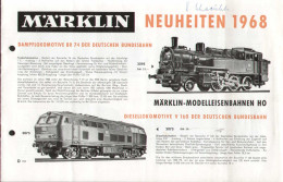 Catalogue MÄRKLIN 1968 Neuheiten HO + MINIATURAUTOS + AUTORENNBAHN SPRINT - Deutsch