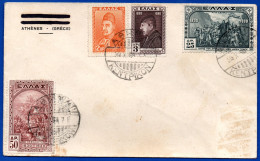 2466. GREECE 1930 INDEPENDANCE/HEROES 25 DR. & 50 DR MISSOLONGHI C.T.O. ON COVER - Brieven En Documenten