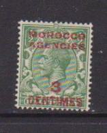 MOROCCO  AGENCIES    1917    3c  On  1/2d  Green    MH - Morocco Agencies / Tangier (...-1958)