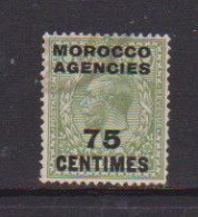 MOROCCO  AGENCIES    1917    75c  On  9d  Olive  Green    USED - Postämter In Marokko/Tanger (...-1958)