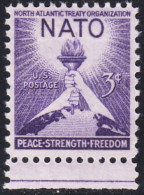 !a! USA Sc# 1008 MNH SINGLE W/ Bottom Margin (a2) - NATO - Nuevos