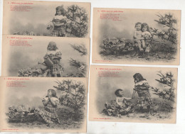 Série Complète De 5 Cartes BERGERET  Bébé Veut Un Petit Frère  (PPP46324) - Collections & Lots