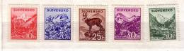 Slovaquie / Slovakia 1944 Mi-142-6 ;Yv.- 112-116 5v.-MNH - Nuovi