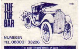 Dutch Matchbox Label, Nijmegen - Gelderland, TUF TUF BAR, Old Auto, Holland, Netherlands - Boites D'allumettes - Etiquettes