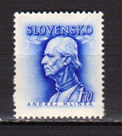 1943  Andrej Hlinka  Mi. 111y ; Yv.-86A (filigrane) MNH** Slovakia/Slovaquie - Nuevos