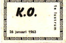 Dutch Matchbox Label, K. O. 1e Lustrum, 26 Januari 1963, Holland, Netherlands - Boites D'allumettes - Etiquettes