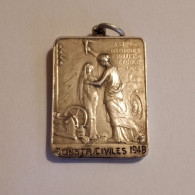 Médaille Constructions Civiles 1948 Belgique Argent - Professionali / Di Società