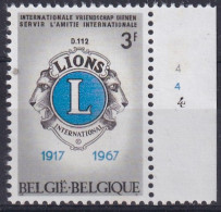 1967 LIONS INTERNATIONAL FRIENDSHIP SERVIR L’AMITIE INTERNATIONALE BORD DE FEUILLE - Coins Datés