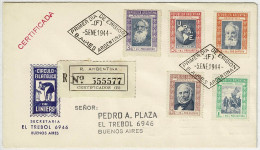 Argentinien / Argentina 1944, FDC Einschreiben / Certificada Postbeamtenfürsorge Buenos Aires - Storia Postale