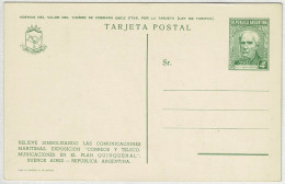 Argentinien / Argentina, Ganzsachen-Karte/Tarjeta Postal Guillermo Brown, Relieve Simbolizando Communicaciones Maritimas - Interi Postali