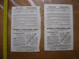 2 Buvards LABORATOIRE DE L' OUEST Mannet PHARMACIE NORMALE Elixir Dragees - Produits Pharmaceutiques