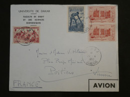 DI 17 AOF FRANCE   BELLE LETTRE  1960 UNIVERSITé DAKAR A POITIERS  FRANCE  ++AFF. INTERESSANT+++ - Covers & Documents