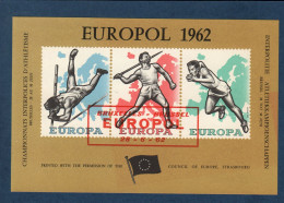 Belgique, België, **, Europol 1962 Surchargé, Feuillet Sans Pouvoir D'affranchissement, - Cartas Commemorativas - Emisiones Comunes [HK]