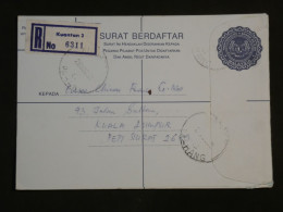 DI 17 MALAYSIA    BELLE LETTER  ENTIER REGISTRED  1981 KUANTAN  A KUALA LUMPUR   ++AFF. INTERESSANT+++ - Malaysia (1964-...)