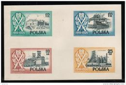 SLANIA SUMMER SALE 57 POLAND SLANIA 1954 10TH ANNIV 2ND REP FREIGHTER SOLDEK COLOUR PROOFS Ships Trains Steel Castles - Unused Stamps