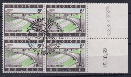 1969 Loncin AUTOROUTE DE WALLONIE CACHET LIEGE BORD DE FEUILLE - Coins Datés