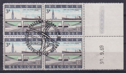 1969 TUNNEL JOHN KENNEDY ANVERS AUTOROUTE DE WALLONIE CACHET LIEGE BORD DE FEUILLE - Dated Corners