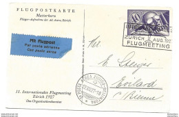 13 - 6 - Entier Postal Flugmeeting Zürich 1927 Vol Zurich-Bellinzona - Altri & Non Classificati